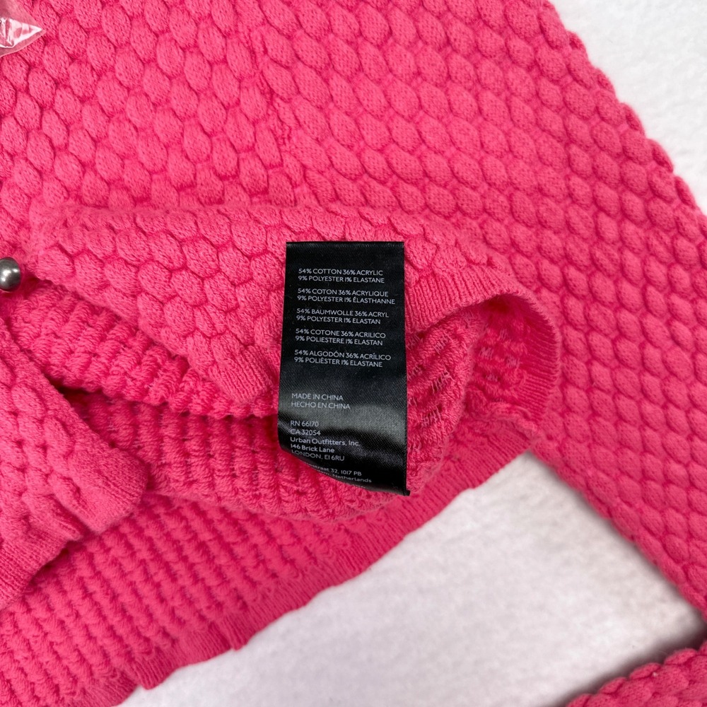 Urban Outfitters Sweater Medium Pink Crop Y2K Babydoll Britney Spears Barbie NEW - Picture 10 of 11